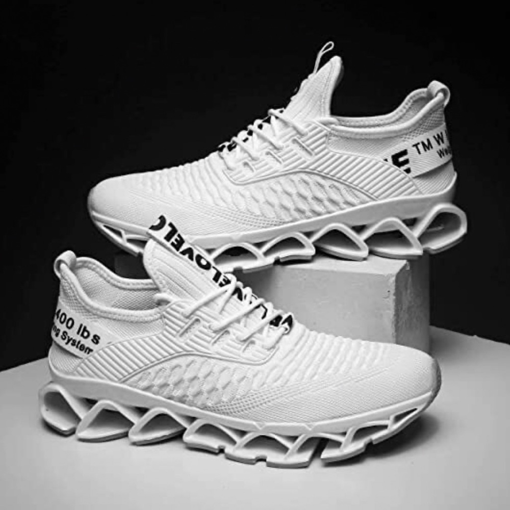 White mesh fashion workout sneaker